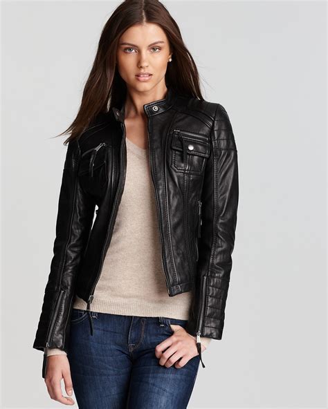 michael kors winterjacke m424535t146562|Michael Kors leather jacket.